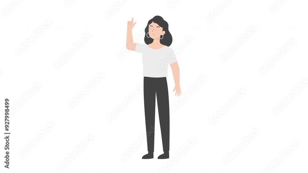 Business woman pointing finger up Business woman pointing finger up