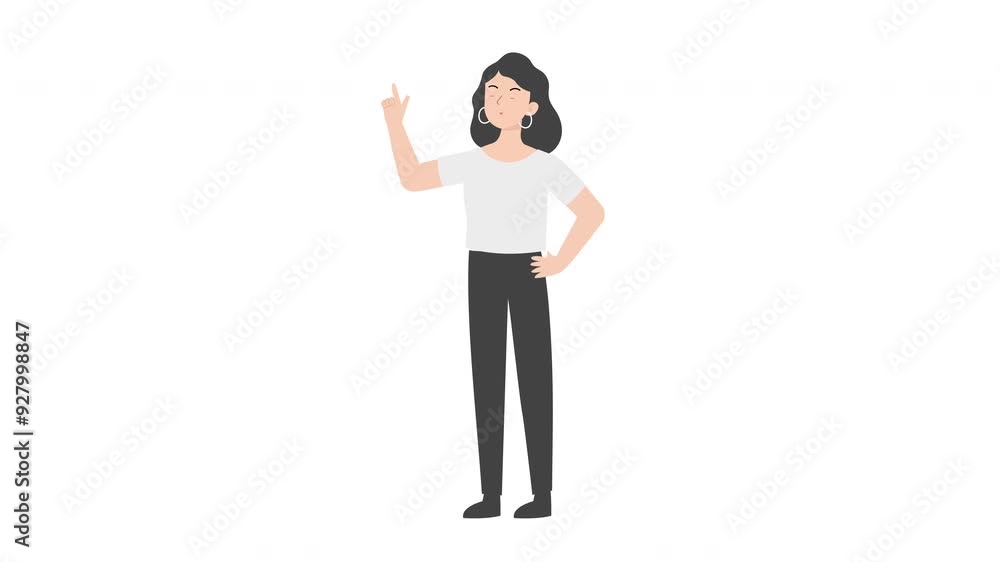 Business woman pointing finger up Business woman pointing finger up