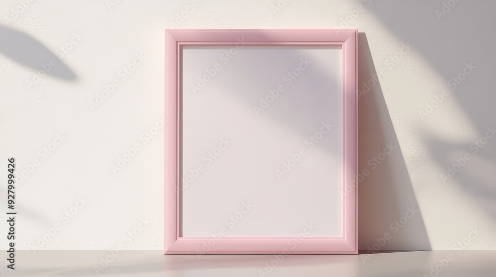 Pink picture frame on white background Pink picture frame on white background