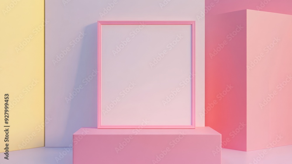 Pink picture frame on white background Pink picture frame on white background