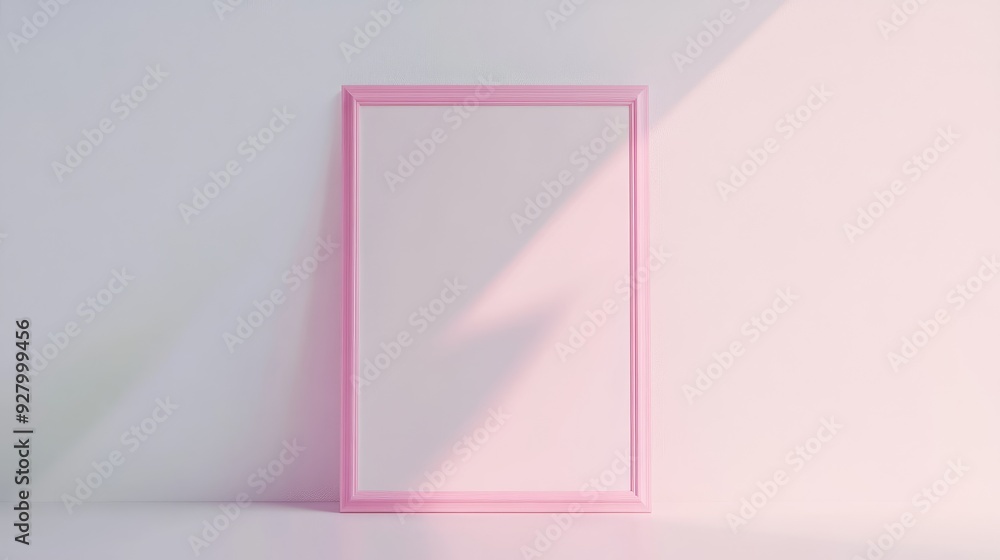 Pink picture frame on white background Pink picture frame on white background