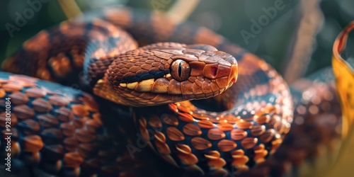 Venomous Brown Snake with a Strap Like Snout photo