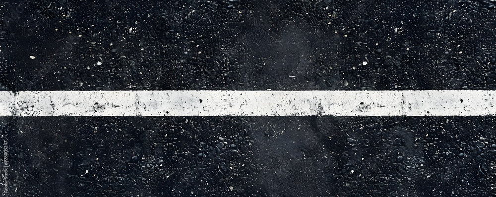 Close-up of a White Line on Black Asphalt Pavement Close-up of a White Line on Black Asphalt Pavement