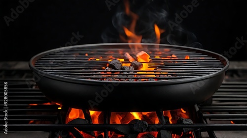 Charcoal grill, burning embers, charred burgers, smoke, Suitable for outdoor cooking, grilling, barbecue, summer, food, smoke, flames, heat, charcoal, backyard, picnic, delicious, flavor, cooking, fla photo