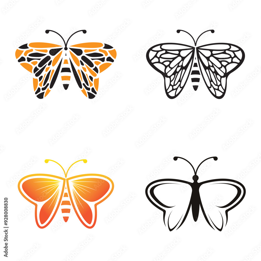 Fototapeta premium Butterfly logo template vector icon