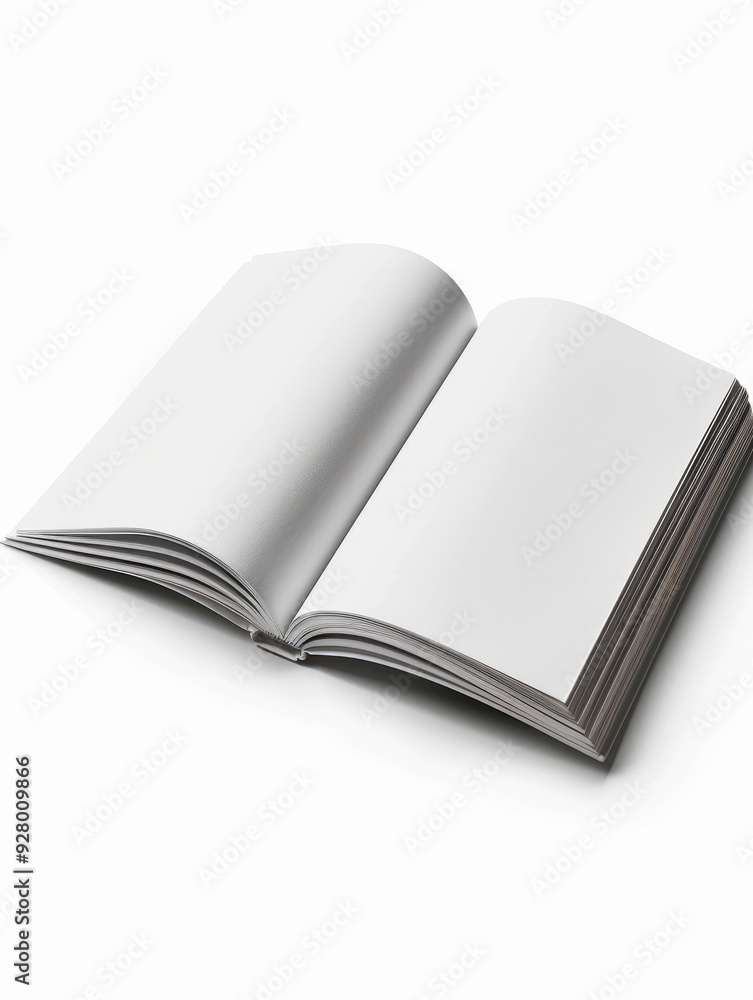 Isolated soft Cover magazine Mockup on White Background with overlay with generative ai Isolated soft Cover magazine Mockup on White Background with overlay with generative ai
