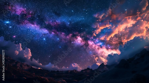 Beautiful night nature sky galaxy