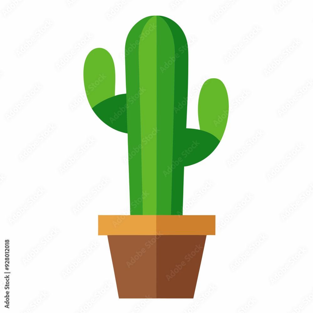 Cactus in a pot vector illustration, cactus silhouette Cactus in a pot vector illustration, cactus silhouette