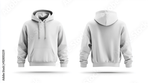 White Hoodie Front And Back Mockup