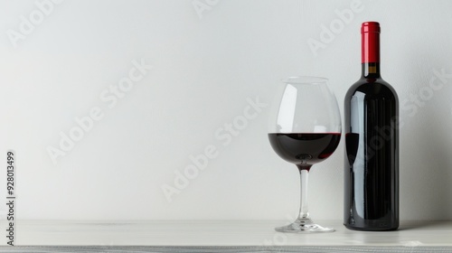 Red Wine Bottle and Glass