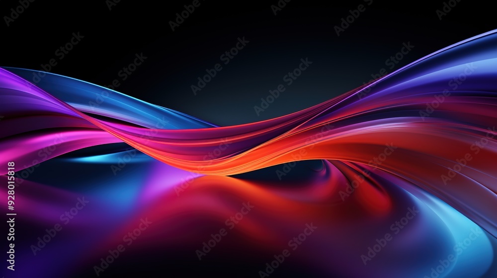 Naklejka premium Abstract background with flowing, vibrant red, blue and purple lines.