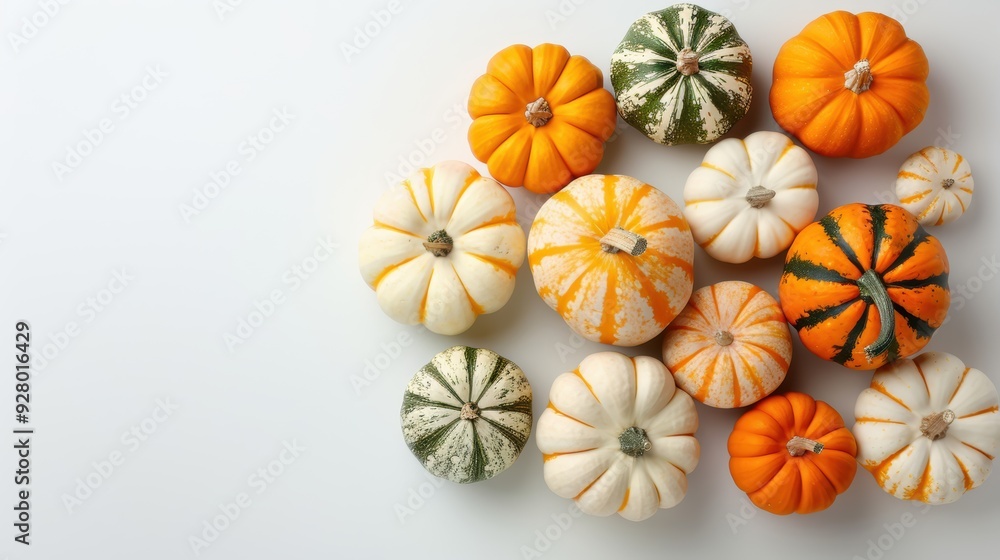 A vibrant arrangement of assorted pumpkins showcasing various colors and patterns, perfect for autumn and seasonal decorating. A vibrant arrangement of assorted pumpkins showcasing various colors and patterns, perfect for autumn and seasonal decorating.