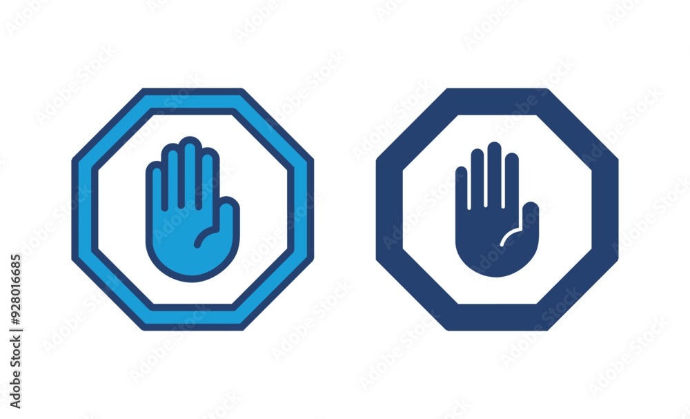 Obraz premium Stop icon vector. stop road sign. hand stop icon vector