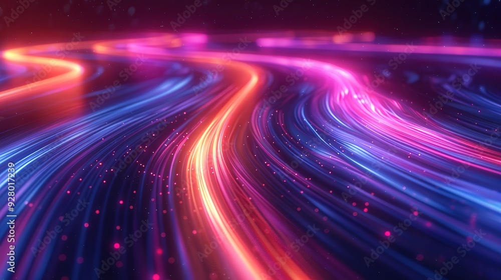 Abstract background with vibrant blue, pink and orange streaks of light. Abstract background with vibrant blue, pink and orange streaks of light.