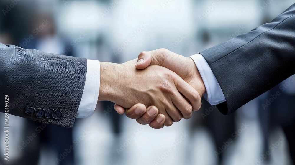 A close-up of two hands shaking, symbolizing partnership, agreement, and collaboration in a professional setting. A close-up of two hands shaking, symbolizing partnership, agreement, and collaboration in a professional setting.