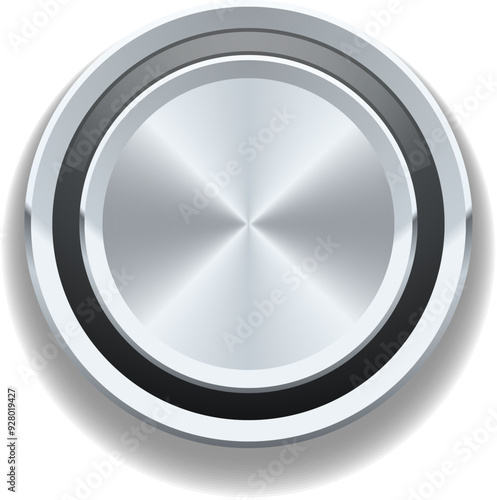 Chrome button mockup. Realistic volume tuner switch