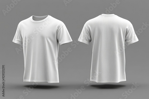 template front and back white tshirts,3d render,3d with generative ai