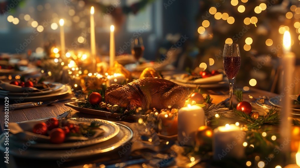 Christmas Family Dinner Table Concept Christmas Family Dinner Table Concept