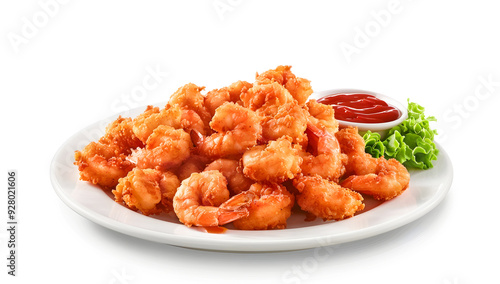 Fried Shrimp with Cajun Sauce and French Fries photo