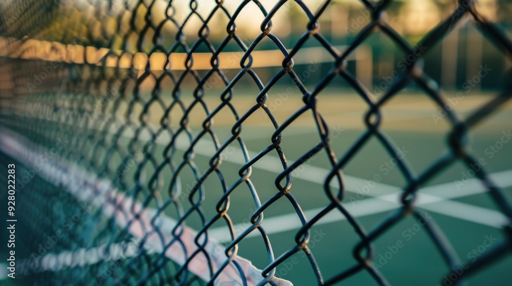Fototapeta premium tennis court big fence with generative ai