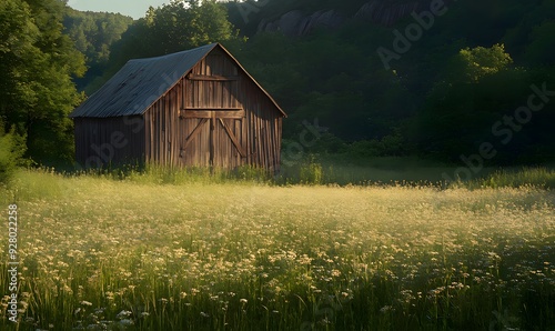 old barn in the field