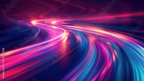 Abstract colorful lines with glowing effect.