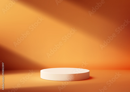 3D White Circular Podium wi...