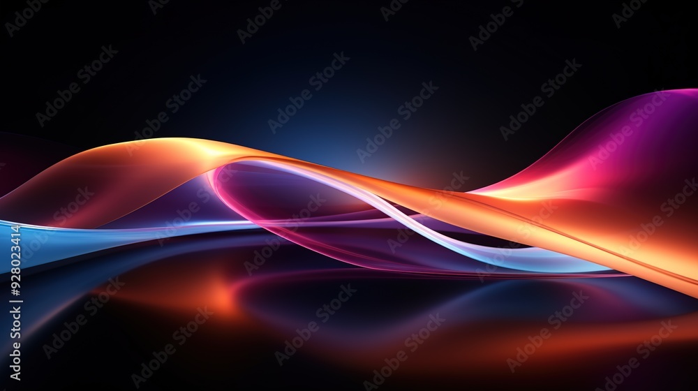 Abstract colorful waves on a black background. Abstract colorful waves on a black background.