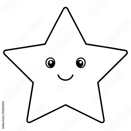 cute star isolated on white, cute star vector illustration, star vector art, star silhouette, Cartoon star vector icon, star line art,eps