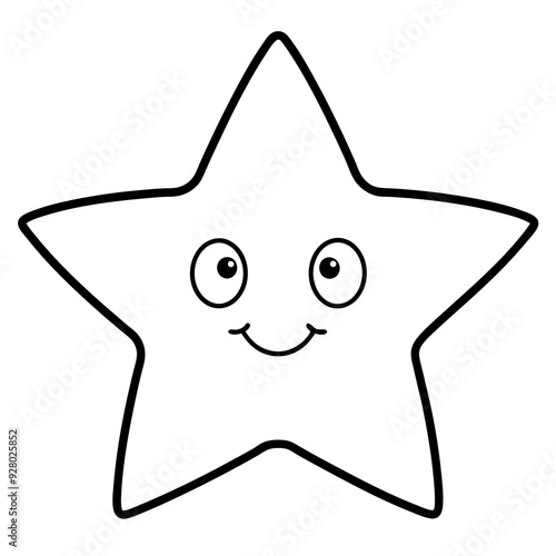 cute star isolated on white, cute star vector illustration, star vector art, star silhouette, Cartoon star vector icon, star line art,eps