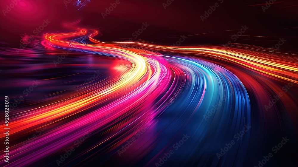 Abstract digital art with vibrant colorful light streaks. Abstract digital art with vibrant colorful light streaks.