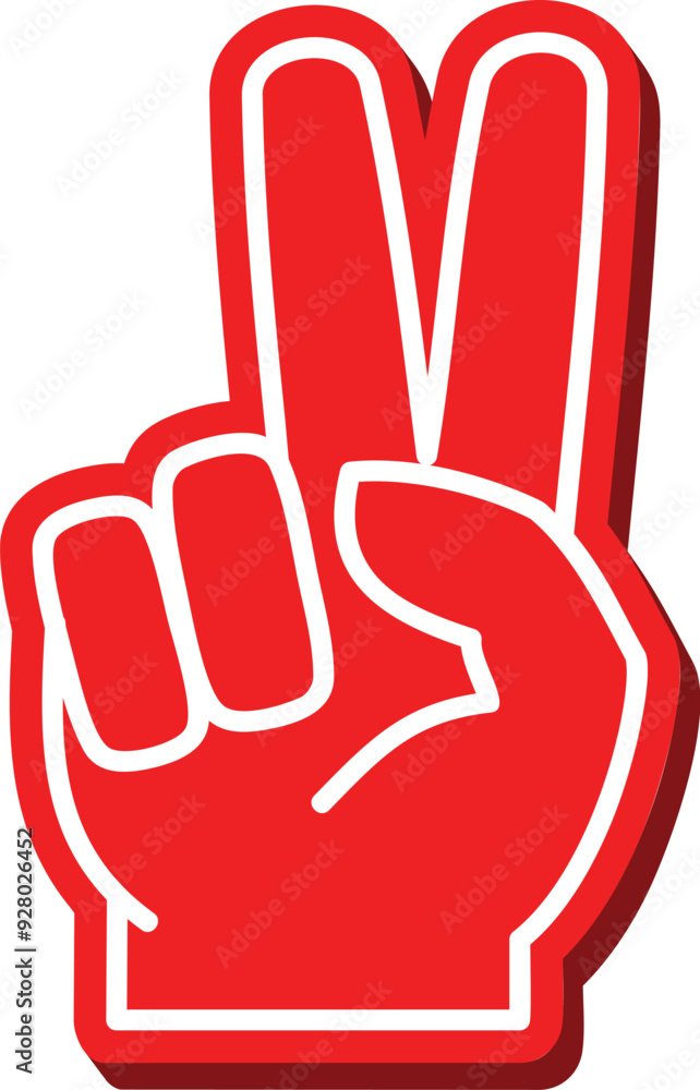 Two fingers sport fan red foam hand Two fingers sport fan red foam hand