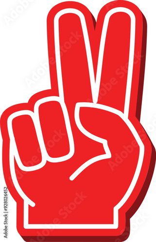 Two fingers sport fan red foam hand