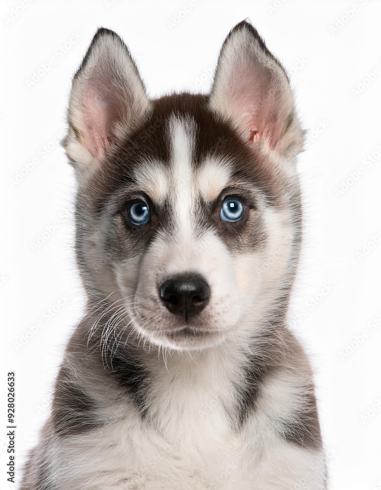 シベリアン・ハスキーの子犬のポートレート(Siberian Husky puppy portrait on white background)
シベリアン・ハスキーの子犬のポートレート(Siberian Husky puppy portrait on white background)