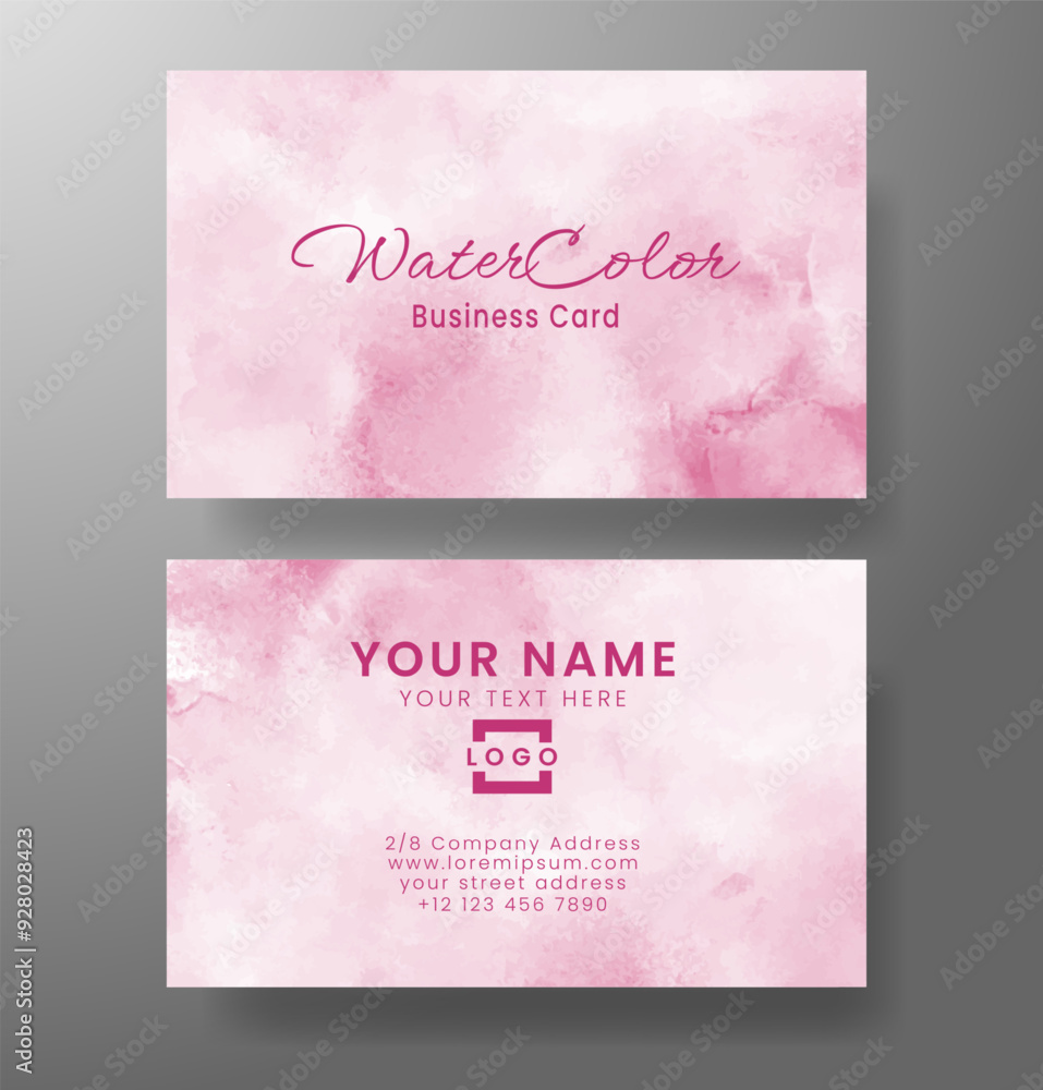 Business card with abstract watercolor background Business card with abstract watercolor background