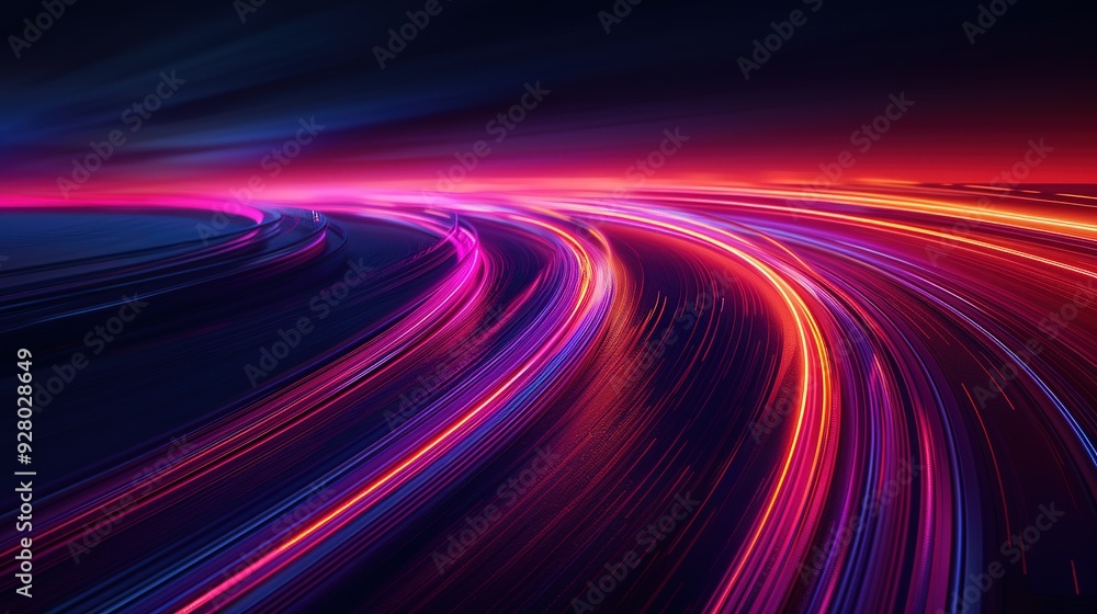 Abstract glowing lines in red, pink, and blue create a dynamic, futuristic background. Abstract glowing lines in red, pink, and blue create a dynamic, futuristic background.