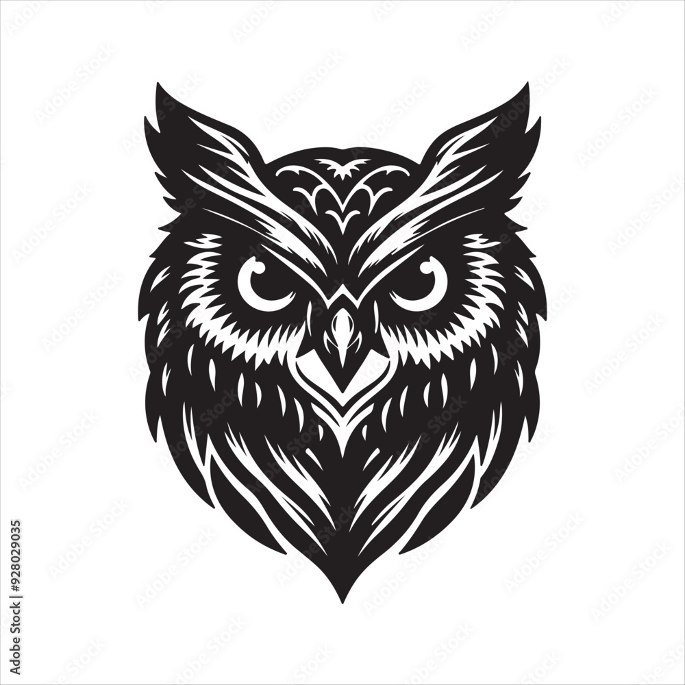 A owl vector art silhouette A owl vector art silhouette