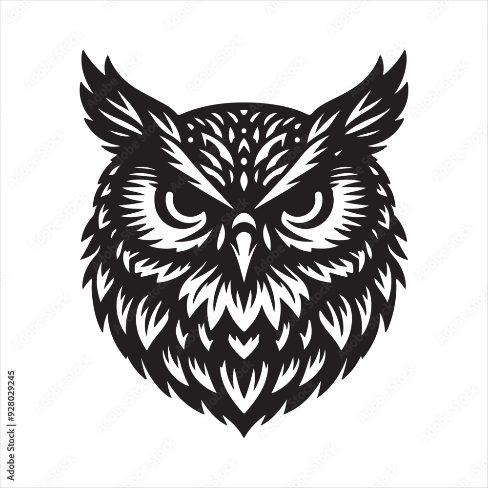 Obraz premium A Owl silhouette vector art illustration 