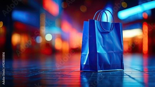 colorful shopping bags in the night