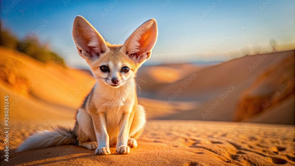 of a cute fennec fox in a desert setting, fennec fox, desert, wildlife, animal, cute,cartoon, ears, furry, small, exotic of a cute fennec fox in a desert setting, fennec fox, desert, wildlife, animal, cute,cartoon, ears, furry, small, exotic