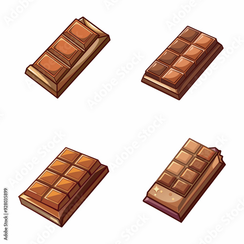 chocolate bars isolated on white