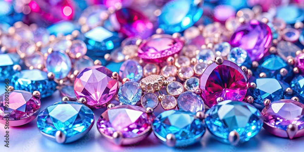 Multicolor crystal jewels in shades of blue and pink, perfect for luxury jewelry designs, multicolor, crystal, jewels Multicolor crystal jewels in shades of blue and pink, perfect for luxury jewelry designs, multicolor, crystal, jewels