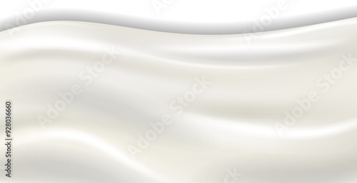 White flow. Realistic liquid cream or dairy yogurt