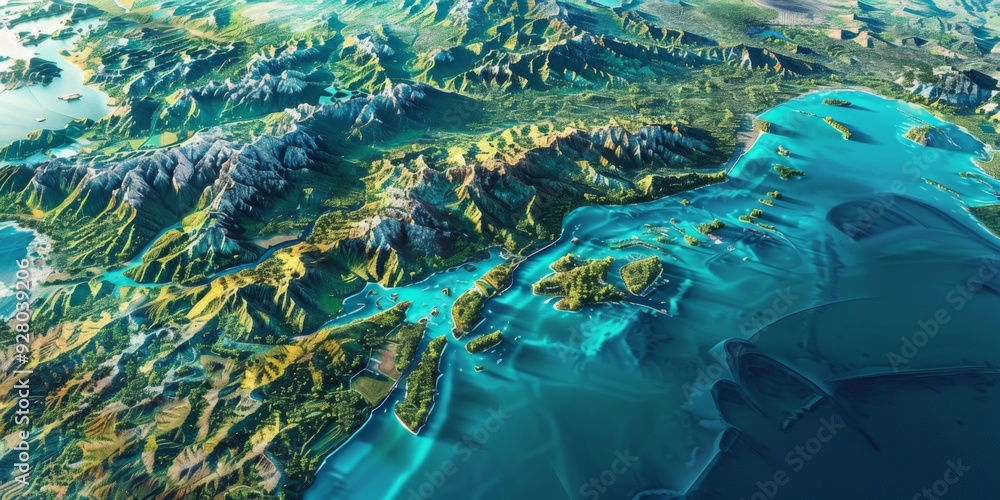 Comprehensive Geographic and Urban Layout Map of Java Island with Major ...