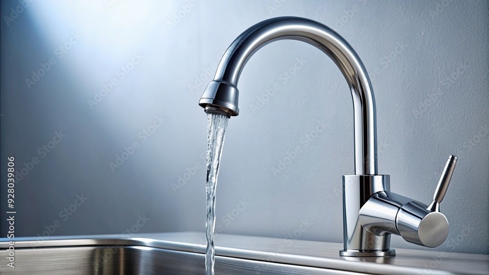 Water flowing out of a silver kitchen faucet, kitchen, faucet, water, flow, interior, design, home, sink, metallic, clean Water flowing out of a silver kitchen faucet, kitchen, faucet, water, flow, interior, design, home, sink, metallic, clean