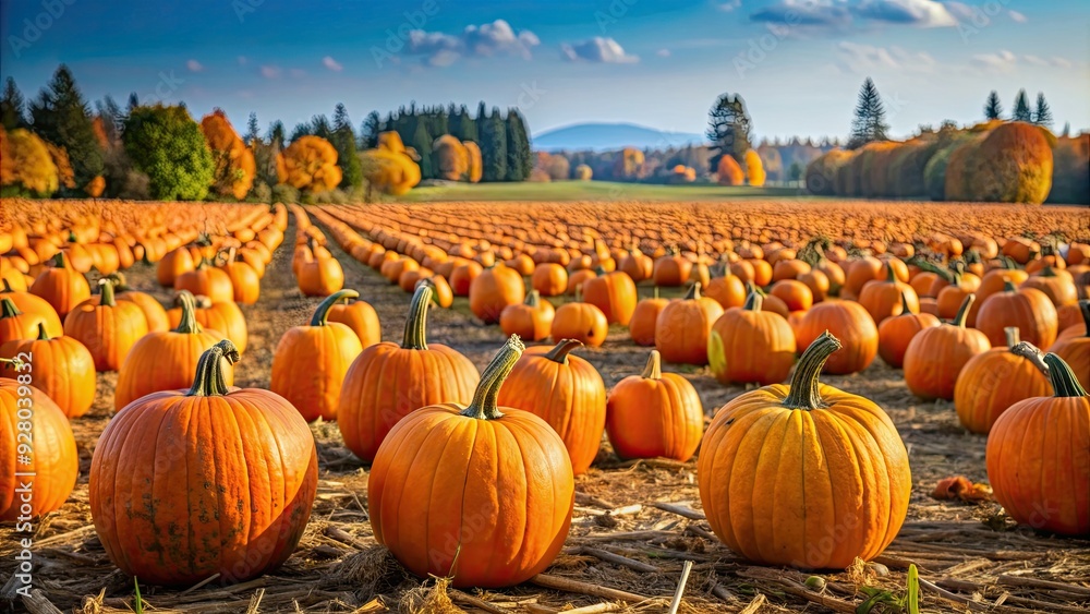 Rows of pumpkins in a fall harvest field, pumpkins, rows, autumn, harvest, orange, farm, agriculture, seasonal Rows of pumpkins in a fall harvest field, pumpkins, rows, autumn, harvest, orange, farm, agriculture, seasonal