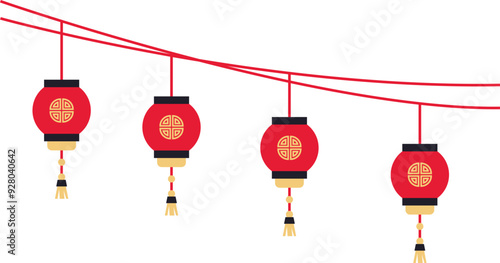 Chinese New Year Lanterns Element