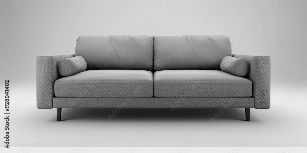 Contemporary gray sofa with clean lines and minimalist aesthetic Contemporary gray sofa with clean lines and minimalist aesthetic
