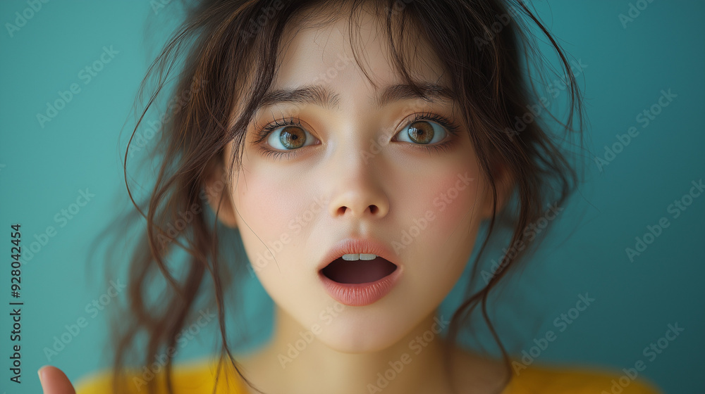 驚いた表情の女性 驚いた表情の女性