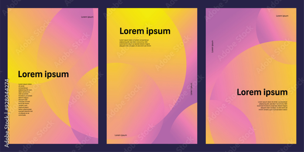 Abstract geometric background with colorful gradient round shapes in pink and yellow colors, creating modern and vibrant design Abstract geometric background with colorful gradient round shapes in pink and yellow colors, creating modern and vibrant design